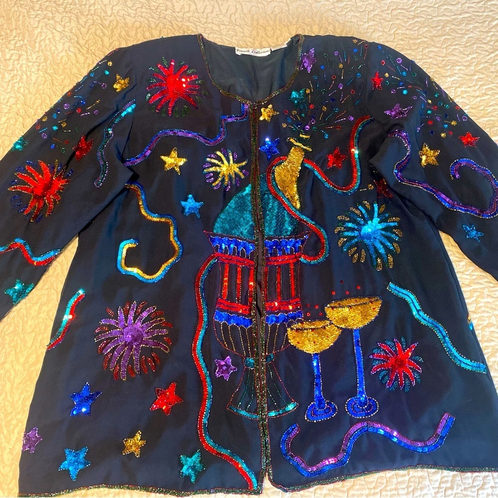 “FRENCH COLLIZIONI” Sequin Poppin’ Champagne Jacket